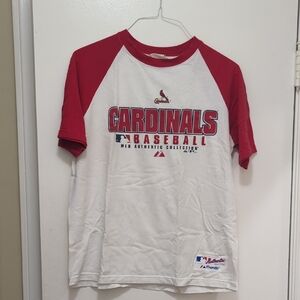 Majestic Red and White Cardinals Baseball Tee